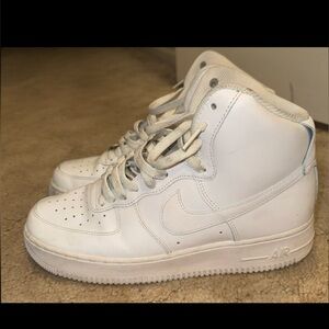 Nike White High-Top Sneakers with Air Sole